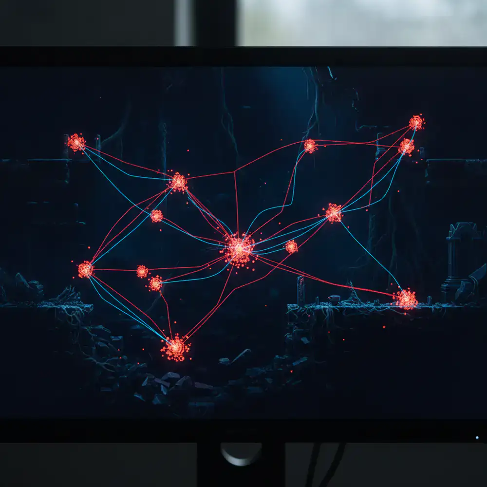 Captura de pantalla de diagnóstico mostrando rutas y colisiones en un nivel avanzado