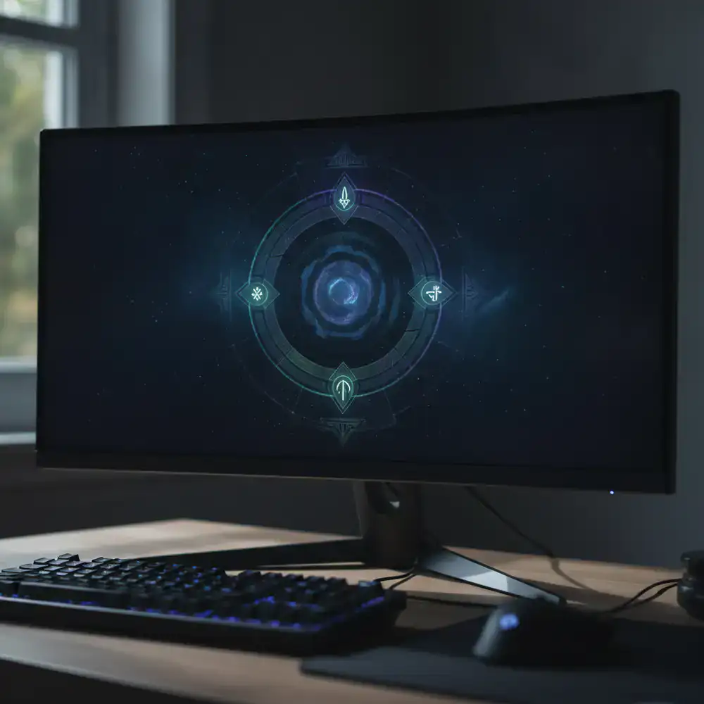 Interfaz de juego en un monitor de PC
